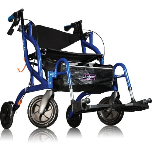 Airgo Fusion Side-Folding Rollator and Transport Chair - Pacific Blue