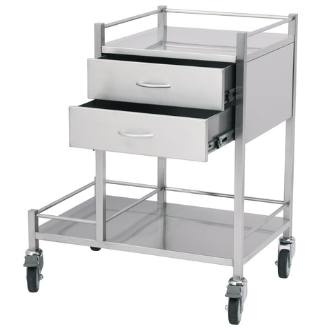 Stainless Steel Oxygen Trolley Two Drawer